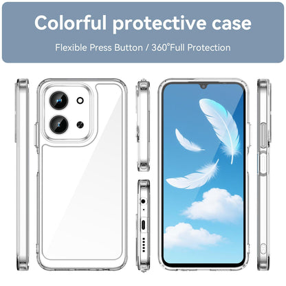 Redmi 15C 5G Electroplated Buttons TPU Acrylic Phone Case with Screen Protector - Heavy Duty Shockproof Cover, Air Cushion Corners, Raised Camera & Screen Protection, HD Tempered Glass Full Coverage Protective Case