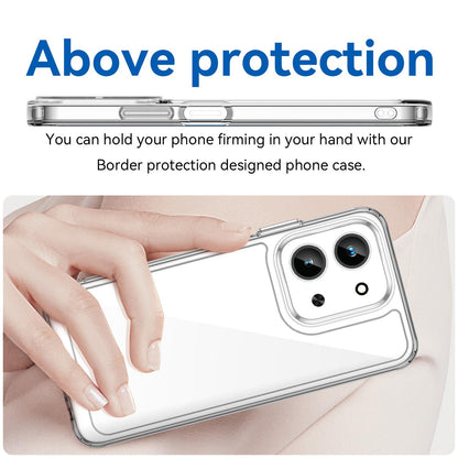 Redmi 15C 5G Electroplated Buttons TPU Acrylic Phone Case with Screen Protector - Heavy Duty Shockproof Cover, Air Cushion Corners, Raised Camera & Screen Protection, HD Tempered Glass Full Coverage Protective Case