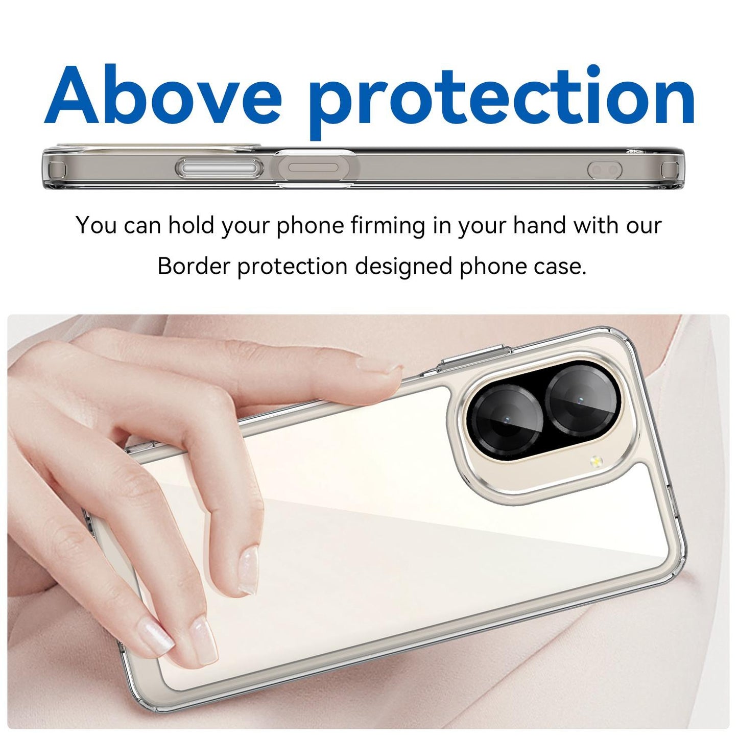Xiaomi Redmi A5 NFC 173mm Electroplated Buttons TPU Acrylic Phone Case with Screen Protector - Heavy Duty Shockproof Cover, Air Cushion Corners, Raised Camera & Screen Protection, HD Tempered Glass Full Coverage Protective Case