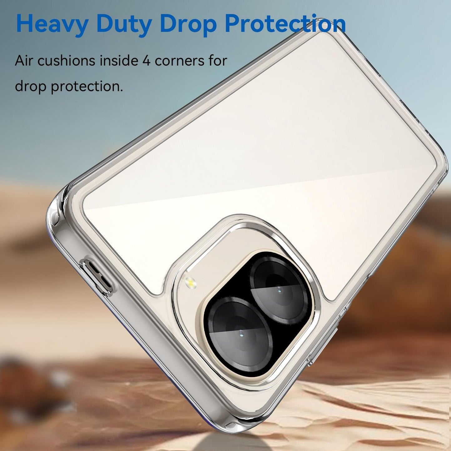 Xiaomi Redmi A5 NFC 173mm Electroplated Buttons TPU Acrylic Phone Case with Screen Protector - Heavy Duty Shockproof Cover, Air Cushion Corners, Raised Camera & Screen Protection, HD Tempered Glass Full Coverage Protective Case