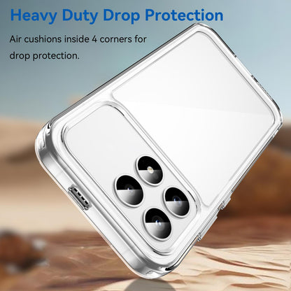 Redmi K90 Electroplated Buttons TPU Acrylic Phone Case with Screen Protector - Heavy Duty Shockproof Cover, Air Cushion Corners, Raised Camera & Screen Protection, HD Tempered Glass Full Coverage Protective Case