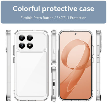 Redmi K90 Electroplated Buttons TPU Acrylic Phone Case with Screen Protector - Heavy Duty Shockproof Cover, Air Cushion Corners, Raised Camera & Screen Protection, HD Tempered Glass Full Coverage Protective Case
