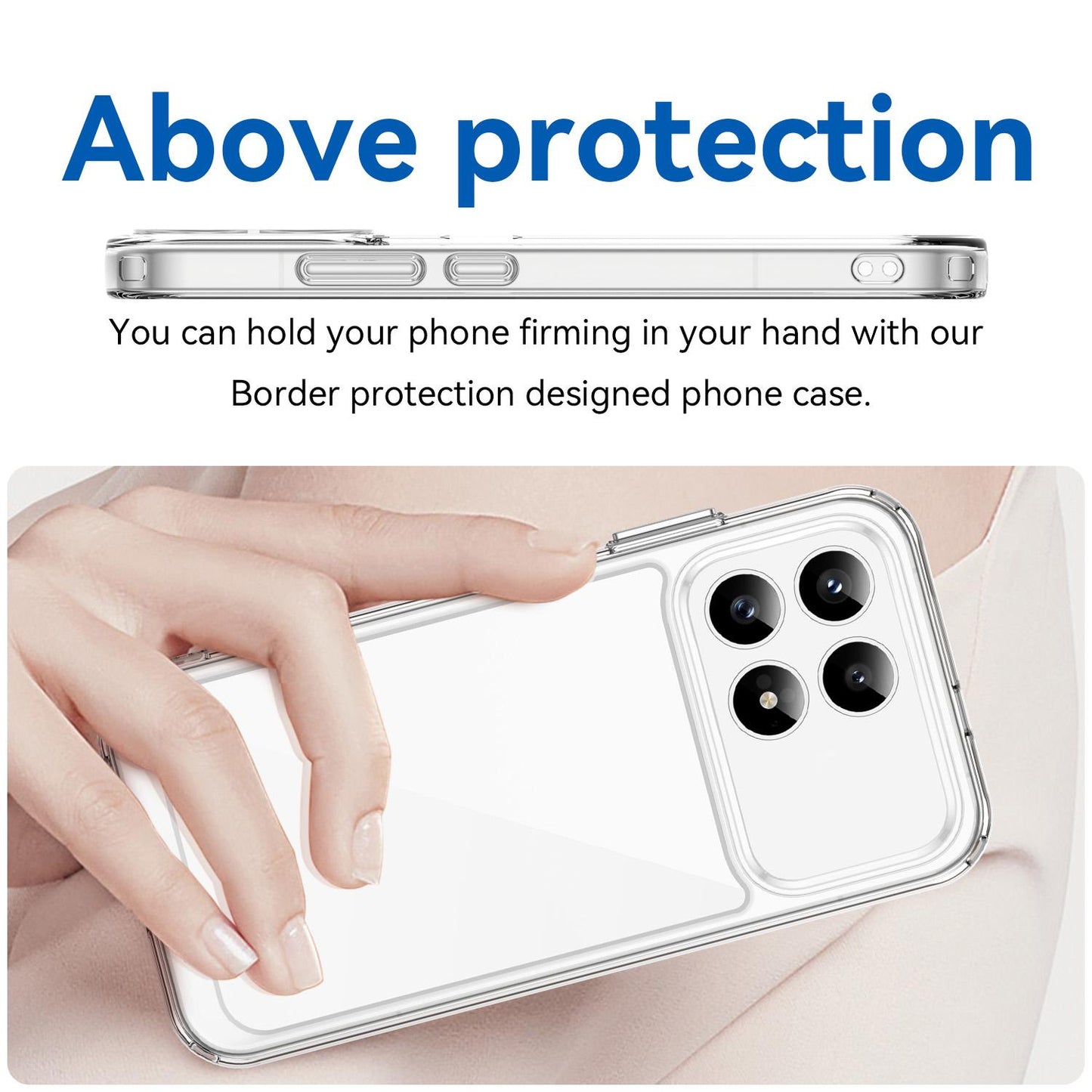 Redmi K90 Electroplated Buttons TPU Acrylic Phone Case with Screen Protector - Heavy Duty Shockproof Cover, Air Cushion Corners, Raised Camera & Screen Protection, HD Tempered Glass Full Coverage Protective Case