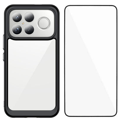 Redmi K90 Pro Max Electroplated Buttons TPU Acrylic Phone Case with Screen Protector - Heavy Duty Shockproof Cover, Air Cushion Corners, Raised Camera & Screen Protection, HD Tempered Glass Full Coverage Protective Case