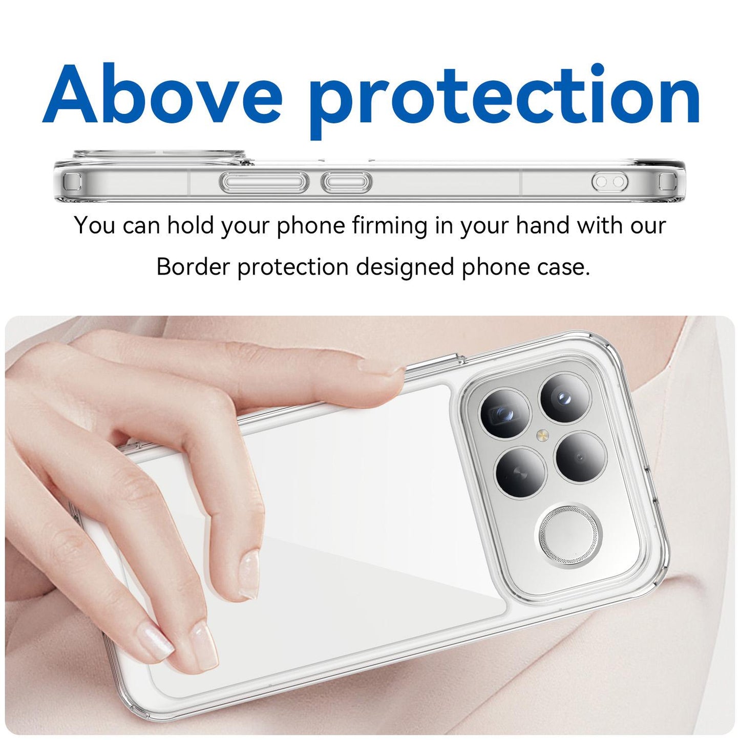 Poco F8 Ultra Electroplated Buttons TPU Acrylic Phone Case with Screen Protector - Heavy Duty Shockproof Cover, Air Cushion Corners, Raised Camera & Screen Protection, HD Tempered Glass Full Coverage Protective Case