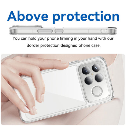 Poco F8 Ultra Electroplated Buttons TPU Acrylic Phone Case with Screen Protector - Heavy Duty Shockproof Cover, Air Cushion Corners, Raised Camera & Screen Protection, HD Tempered Glass Full Coverage Protective Case