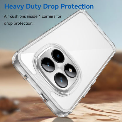 Redmi Note 14 Pro+ 5G Electroplated Buttons TPU Acrylic Phone Case with Screen Protector - Heavy Duty Shockproof Cover, Air Cushion Corners, Raised Camera & Screen Protection, HD Tempered Glass Full Coverage Protective Case
