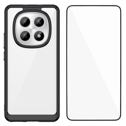Redmi Note 14 Pro 4G Electroplated Buttons TPU Acrylic Phone Case with Screen Protector - Heavy Duty Shockproof Cover, Air Cushion Corners, Raised Camera & Screen Protection, HD Tempered Glass Full Coverage Protective Case