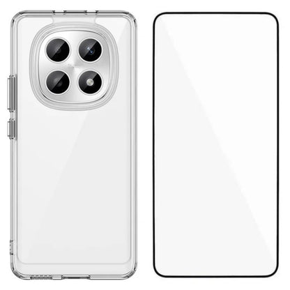 Redmi Note 14 Pro 4G Electroplated Buttons TPU Acrylic Phone Case with Screen Protector - Heavy Duty Shockproof Cover, Air Cushion Corners, Raised Camera & Screen Protection, HD Tempered Glass Full Coverage Protective Case