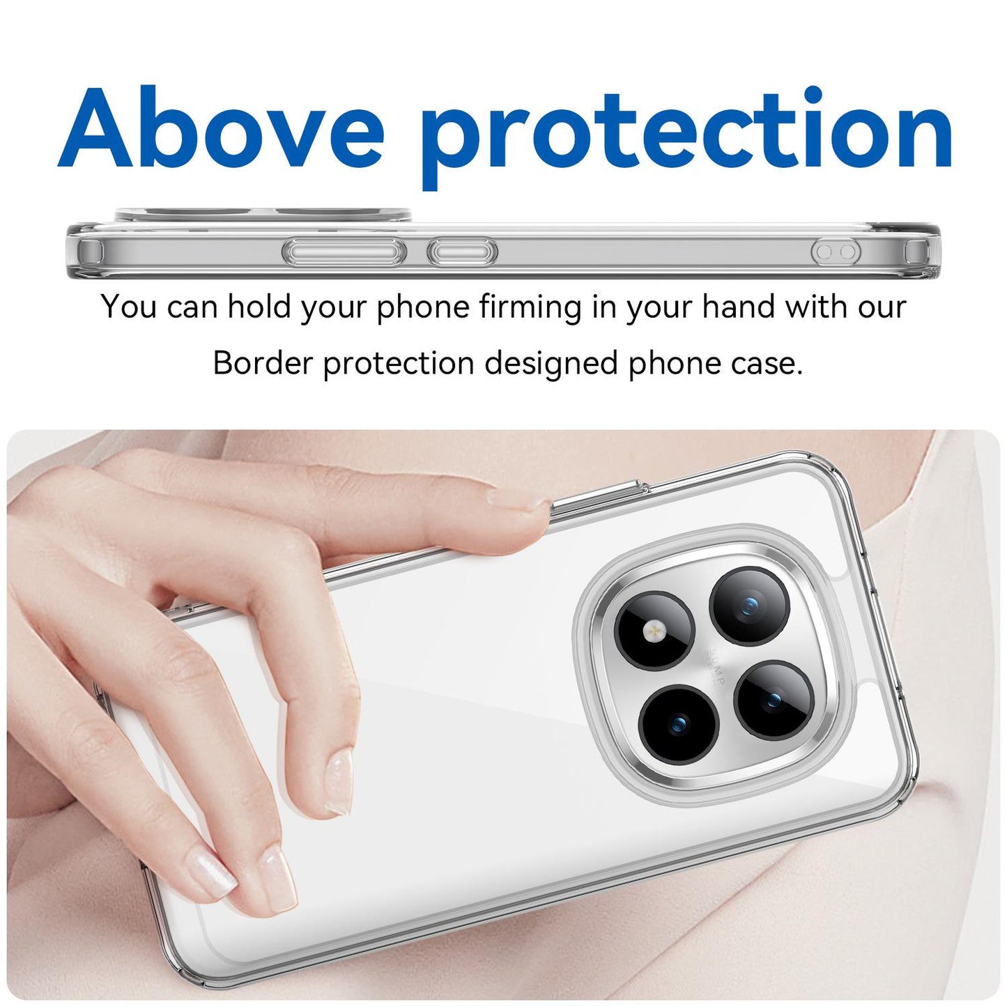 Redmi Note 14 Pro 4G Electroplated Buttons TPU Acrylic Phone Case with Screen Protector - Heavy Duty Shockproof Cover, Air Cushion Corners, Raised Camera & Screen Protection, HD Tempered Glass Full Coverage Protective Case
