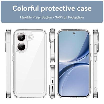 Poco X8 Pro 5G Electroplated Buttons TPU Acrylic Phone Case with Screen Protector - Heavy Duty Shockproof Cover, Air Cushion Corners, Raised Camera & Screen Protection, HD Tempered Glass Full Coverage Protective Case