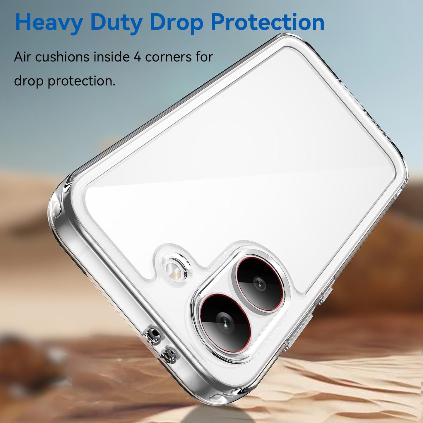 Redmi Turbo 5 Electroplated Buttons TPU Acrylic Phone Case with Screen Protector - Heavy Duty Shockproof Cover, Air Cushion Corners, Raised Camera & Screen Protection, HD Tempered Glass Full Coverage Protective Case