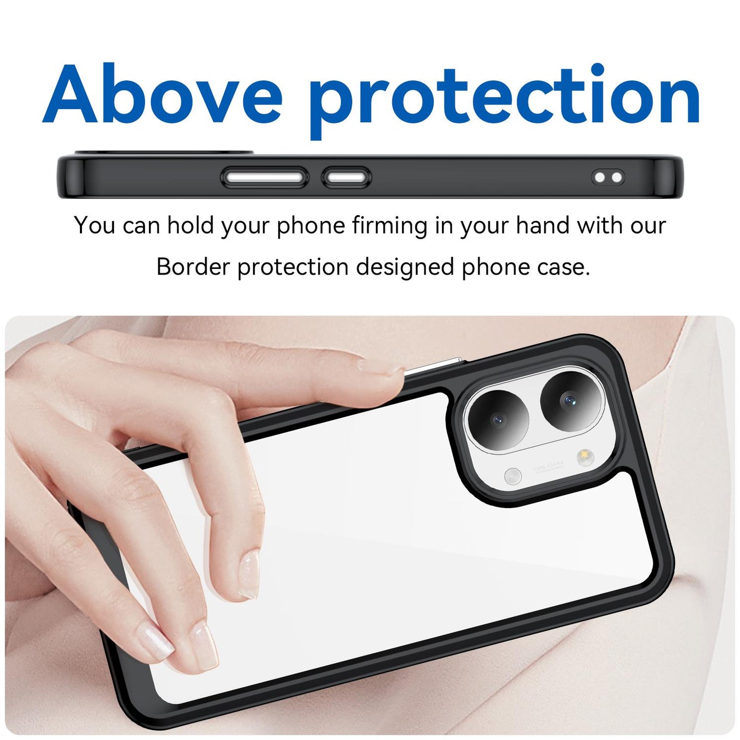 Poco X8 Pro Max 5G Electroplated Buttons TPU Acrylic Phone Case with Screen Protector - Heavy Duty Shockproof Cover, Air Cushion Corners, Raised Camera & Screen Protection, HD Tempered Glass Full Coverage Protective Case