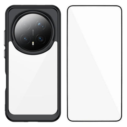 Honor Magic8 Pro Electroplated Buttons TPU Acrylic Phone Case with Screen Protector - Heavy Duty Shockproof Cover, Air Cushion Corners, Raised Camera & Screen Protection, HD Tempered Glass Full Coverage Protective Case