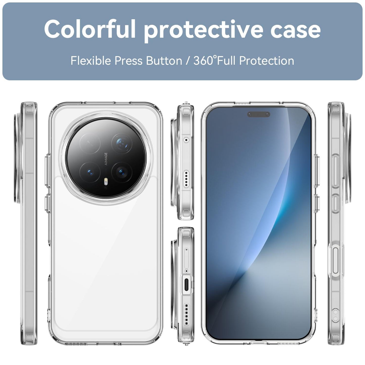 Honor Magic8 Pro Electroplated Buttons TPU Acrylic Phone Case with Screen Protector - Heavy Duty Shockproof Cover, Air Cushion Corners, Raised Camera & Screen Protection, HD Tempered Glass Full Coverage Protective Case