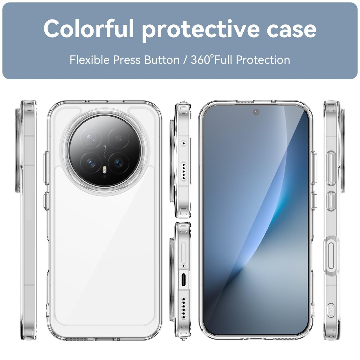 Honor Magic8 Electroplated Buttons TPU Acrylic Phone Case with Screen Protector - Heavy Duty Shockproof Cover, Air Cushion Corners, Raised Camera & Screen Protection, HD Tempered Glass Full Coverage Protective Case