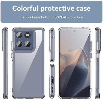 Motorola Edge 60 Fusion 5G Electroplated Buttons TPU Acrylic Phone Case with Screen Protector - Heavy Duty Shockproof Cover, Air Cushion Corners, Raised Camera & Screen Protection, HD Tempered Glass Full Coverage Protective Case