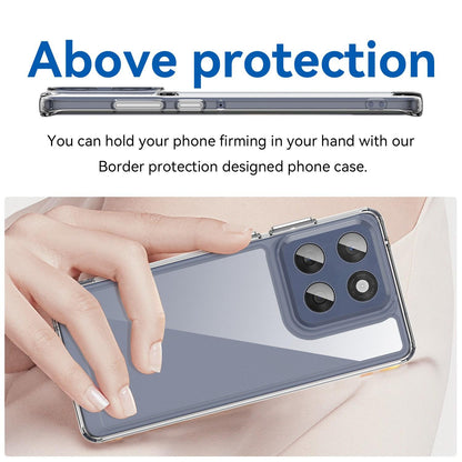 Motorola Edge 60 5G Electroplated Buttons TPU Acrylic Phone Case with Screen Protector - Heavy Duty Shockproof Cover, Air Cushion Corners, Raised Camera & Screen Protection, HD Tempered Glass Full Coverage Protective Case