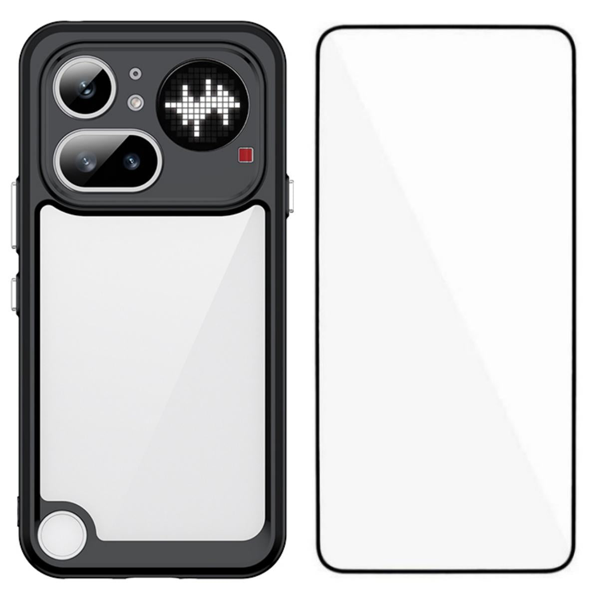 Nothing Phone 4a Pro Electroplated Buttons TPU Acrylic Phone Case with Screen Protector - Heavy Duty Shockproof Cover, Air Cushion Corners, Raised Camera & Screen Protection, HD Tempered Glass Full Coverage Protective Case