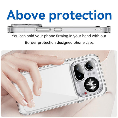 Nothing Phone 4a Pro Electroplated Buttons TPU Acrylic Phone Case with Screen Protector - Heavy Duty Shockproof Cover, Air Cushion Corners, Raised Camera & Screen Protection, HD Tempered Glass Full Coverage Protective Case