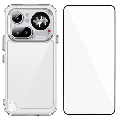 Nothing Phone 4a Pro Electroplated Buttons TPU Acrylic Phone Case with Screen Protector - Heavy Duty Shockproof Cover, Air Cushion Corners, Raised Camera & Screen Protection, HD Tempered Glass Full Coverage Protective Case