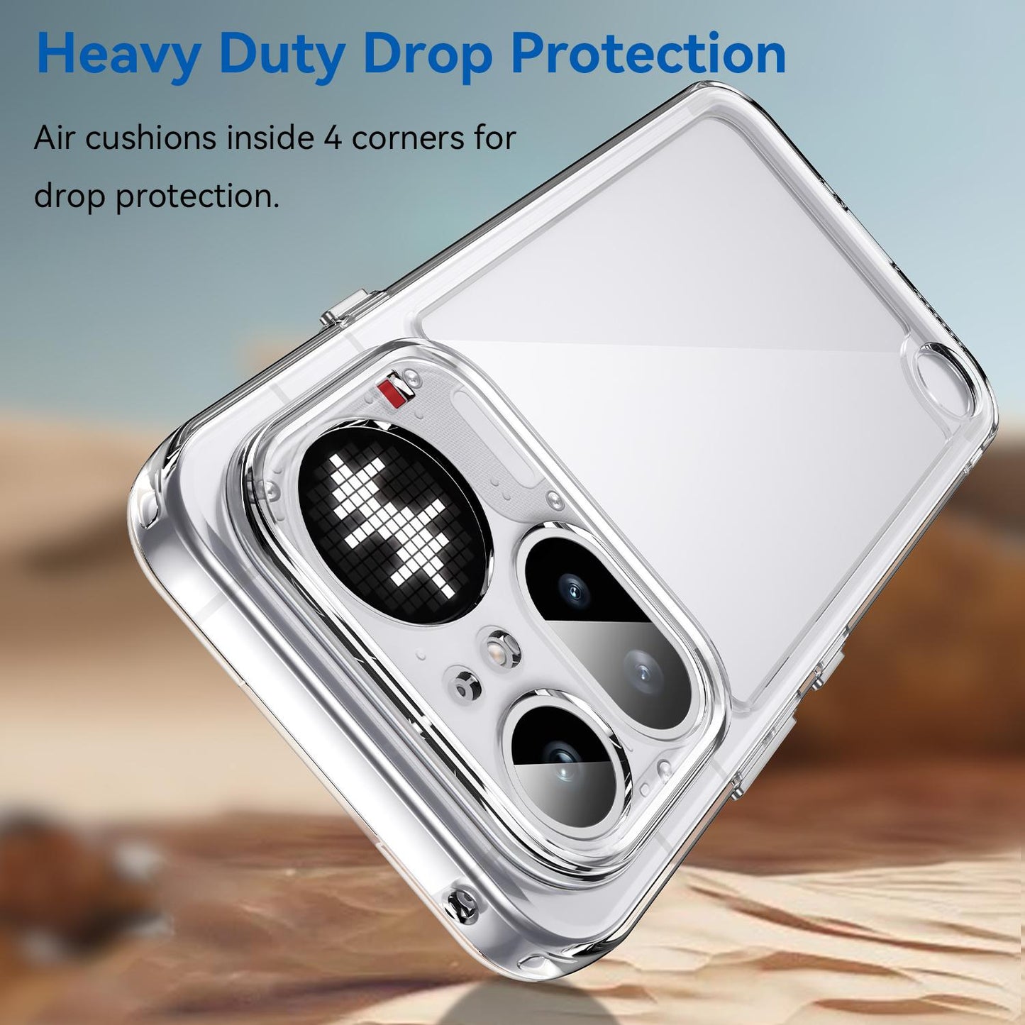 Nothing Phone 4a Pro Electroplated Buttons TPU Acrylic Phone Case with Screen Protector - Heavy Duty Shockproof Cover, Air Cushion Corners, Raised Camera & Screen Protection, HD Tempered Glass Full Coverage Protective Case
