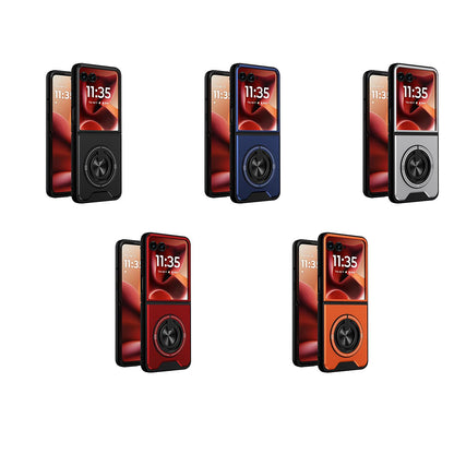 Motorola Razr 60 Ultra Multifunctional Magnetic Shockproof Phone Case with Sliding Lens Window Stand Cover
