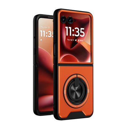 Motorola Razr 60 Ultra Multifunctional Magnetic Shockproof Phone Case with Sliding Lens Window Stand Cover