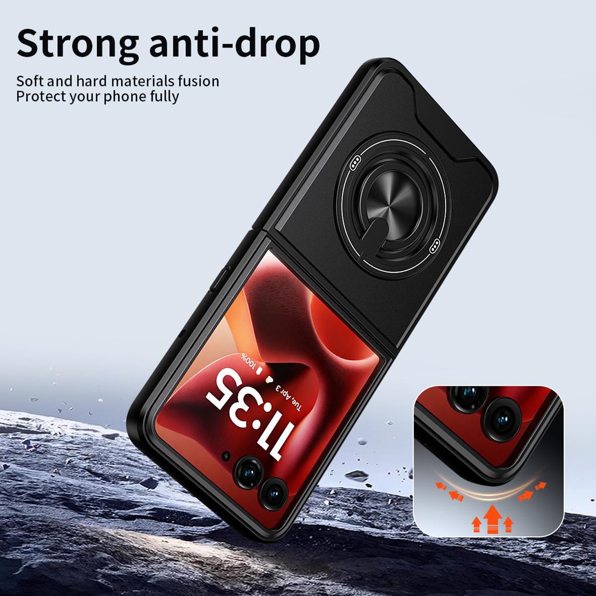 Motorola Razr 60 Ultra Multifunctional Magnetic Shockproof Phone Case with Sliding Lens Window Stand Cover