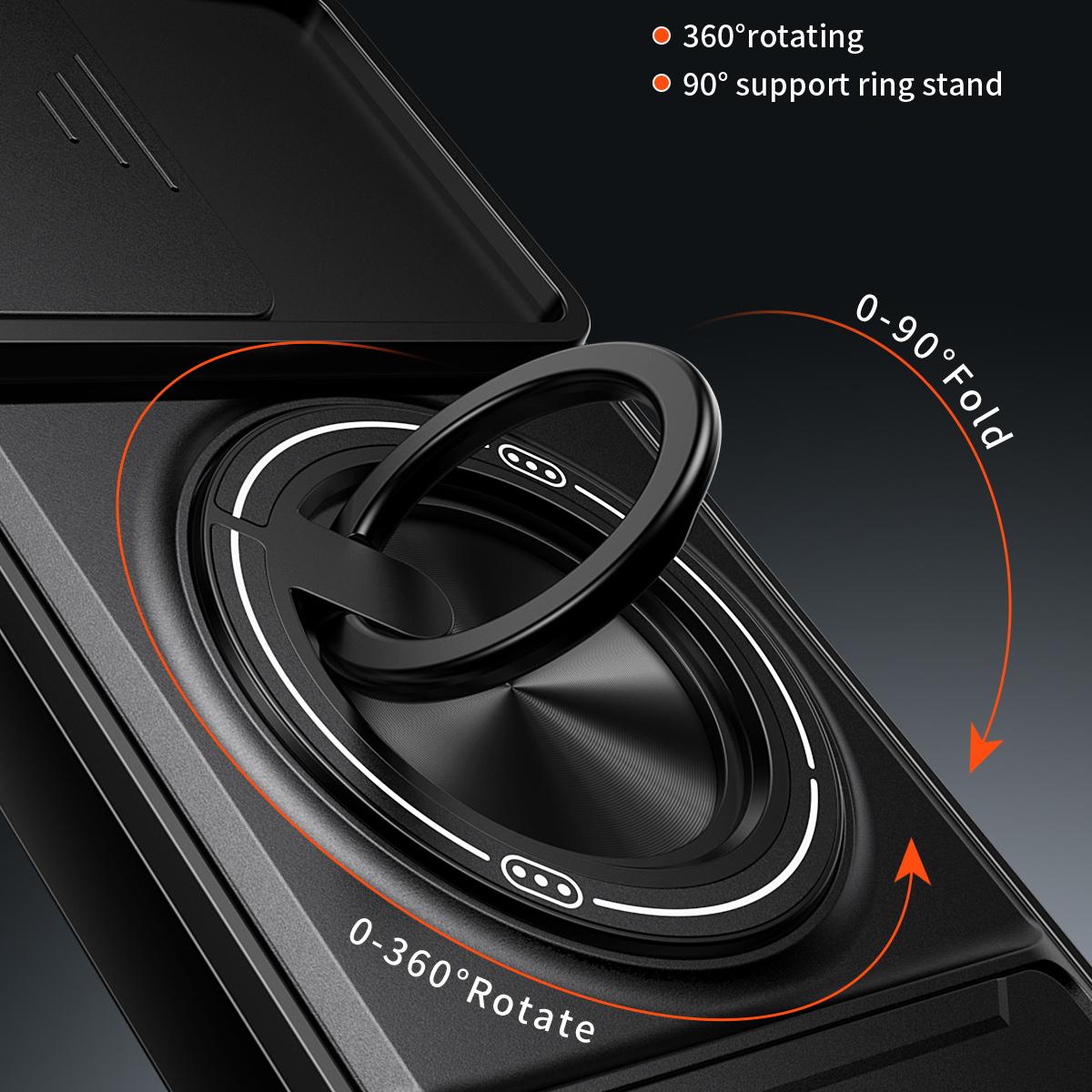 Samsung Galaxy M16 5G Multifunctional Magnetic Shockproof Phone Case with Sliding Lens Window Stand Cover