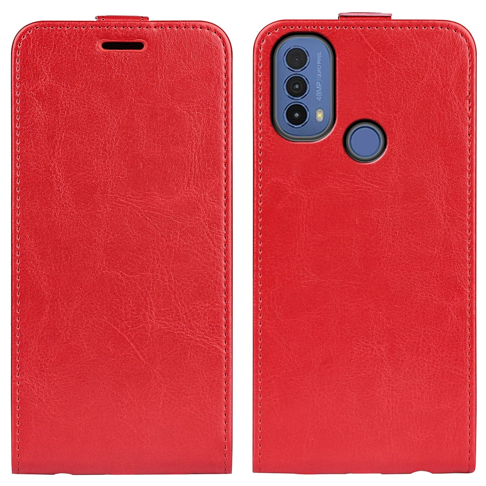 Motorola Moto E30 Texture Vertical Flip Leather Wallet Case with Card Slot, PU TPU Shockproof Protective Cover, Anti-Drop Magnetic Folio Phone Case
