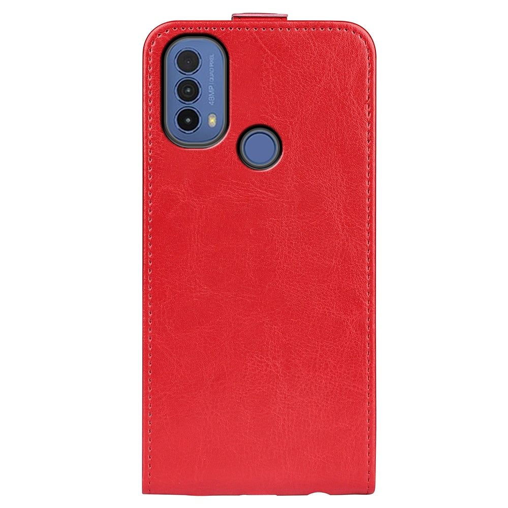 Motorola Moto E40 Texture Vertical Flip Leather Wallet Case with Card Slot, PU TPU Shockproof Protective Cover, Anti-Drop Magnetic Folio Phone Case