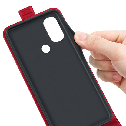 Motorola Moto E30 Texture Vertical Flip Leather Wallet Case with Card Slot, PU TPU Shockproof Protective Cover, Anti-Drop Magnetic Folio Phone Case