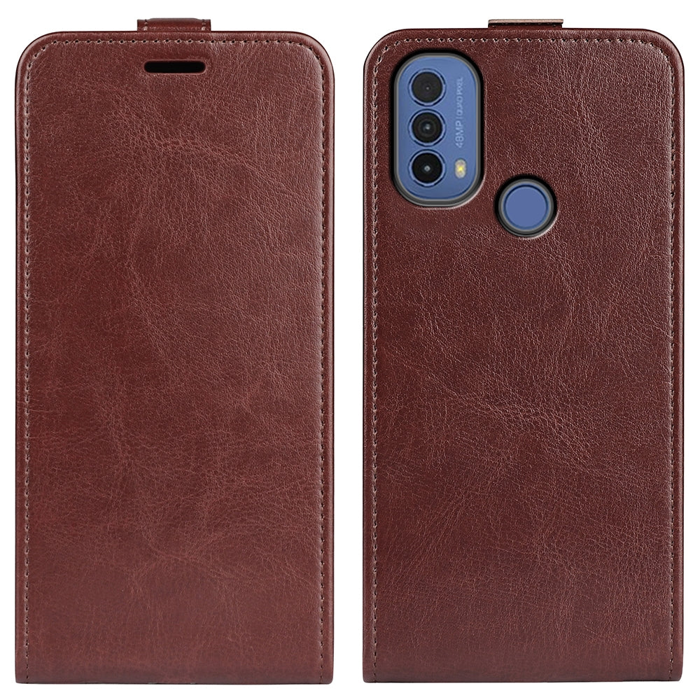 Motorola Moto E30 Texture Vertical Flip Leather Wallet Case with Card Slot, PU TPU Shockproof Protective Cover, Anti-Drop Magnetic Folio Phone Case