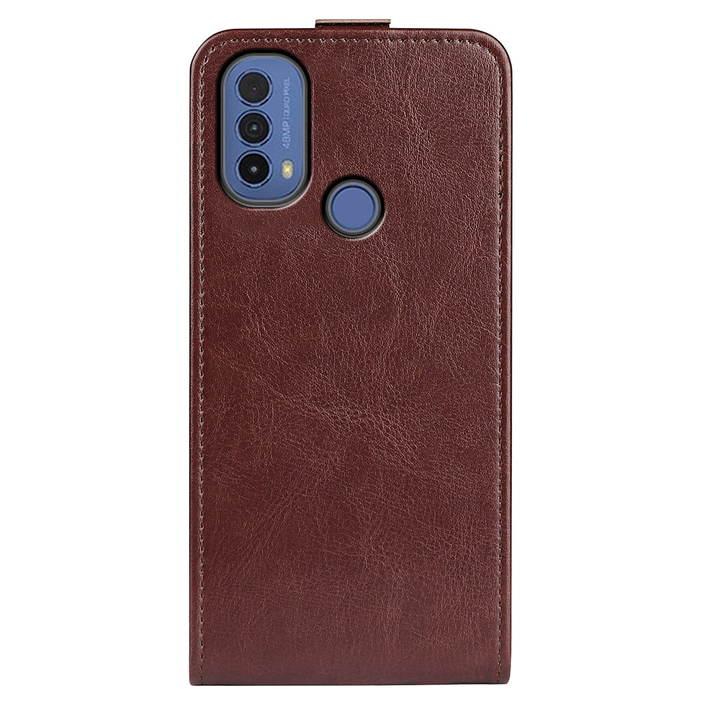 Motorola Moto E40 Texture Vertical Flip Leather Wallet Case with Card Slot, PU TPU Shockproof Protective Cover, Anti-Drop Magnetic Folio Phone Case
