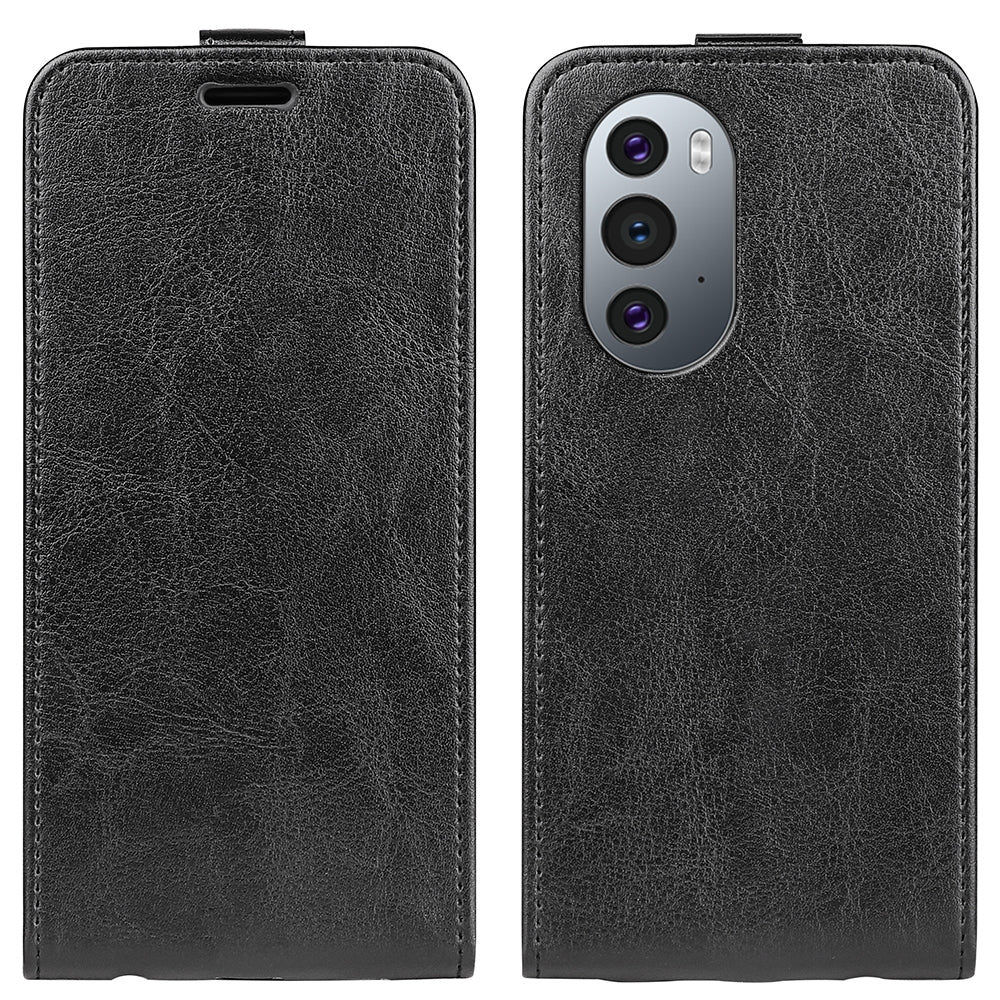 Motorola Edge X30 Texture Vertical Flip Leather Wallet Case with Card Slot, PU TPU Shockproof Protective Cover, Anti-Drop Magnetic Folio Phone Case