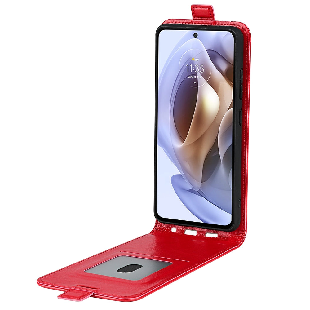 Motorola Moto G31 4G Texture Vertical Flip Leather Wallet Case with Card Slot, PU TPU Shockproof Protective Cover, Anti-Drop Magnetic Folio Phone Case