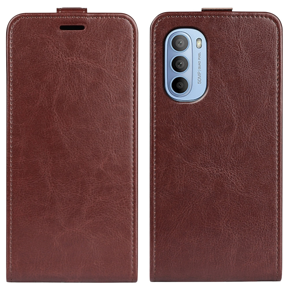Motorola Moto G31 4G Texture Vertical Flip Leather Wallet Case with Card Slot, PU TPU Shockproof Protective Cover, Anti-Drop Magnetic Folio Phone Case
