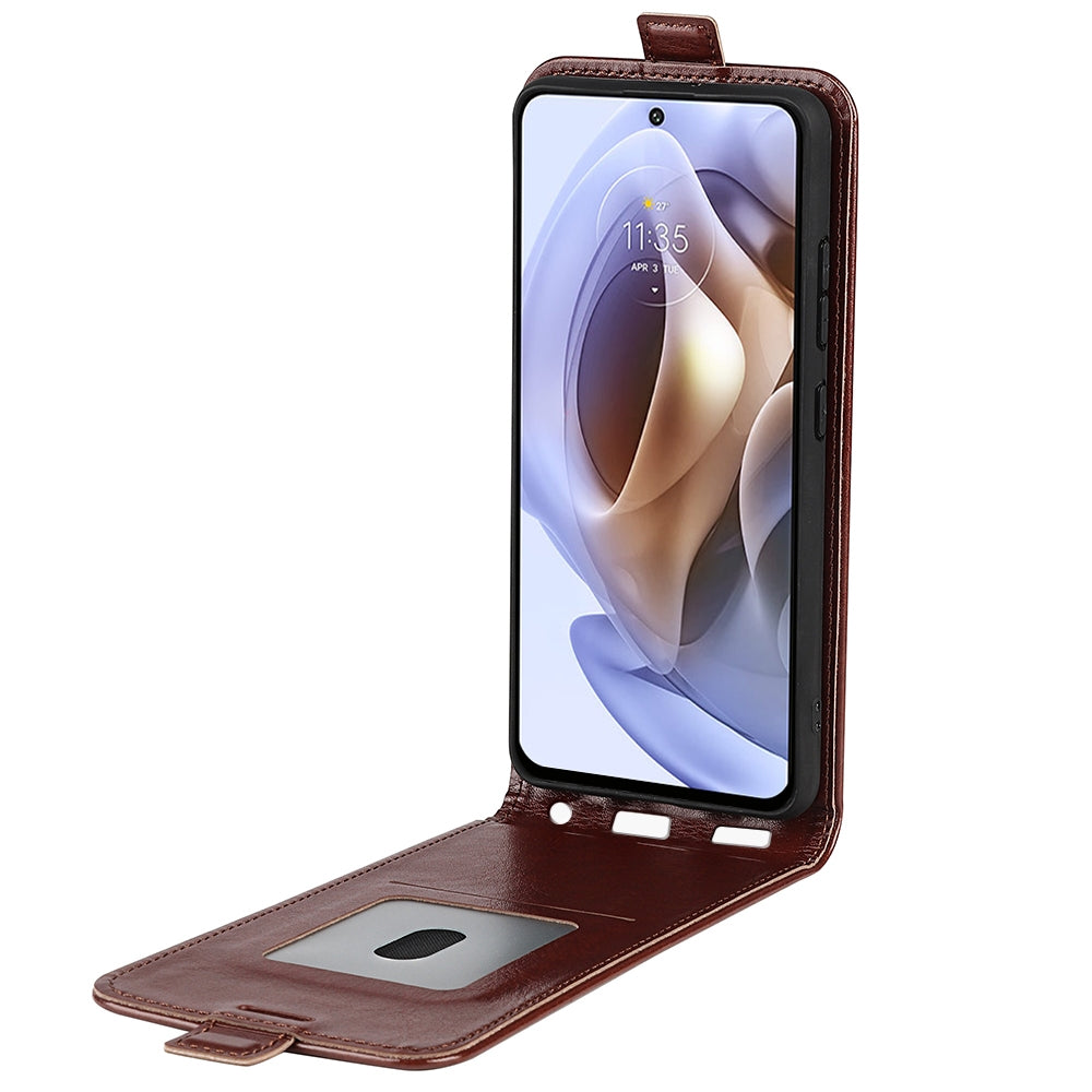 Motorola Moto G31 4G Texture Vertical Flip Leather Wallet Case with Card Slot, PU TPU Shockproof Protective Cover, Anti-Drop Magnetic Folio Phone Case