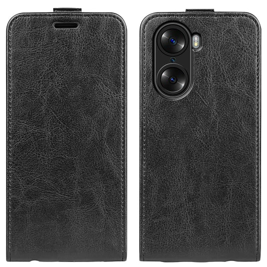 Honor 60 Texture Vertical Flip Leather Wallet Case with Card Slot, PU TPU Shockproof Protective Cover, Anti-Drop Magnetic Folio Phone Case