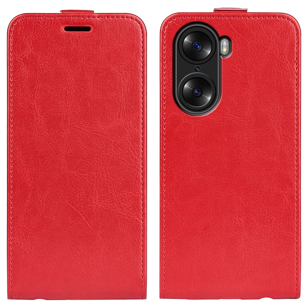 Honor 60 Texture Vertical Flip Leather Wallet Case with Card Slot, PU TPU Shockproof Protective Cover, Anti-Drop Magnetic Folio Phone Case