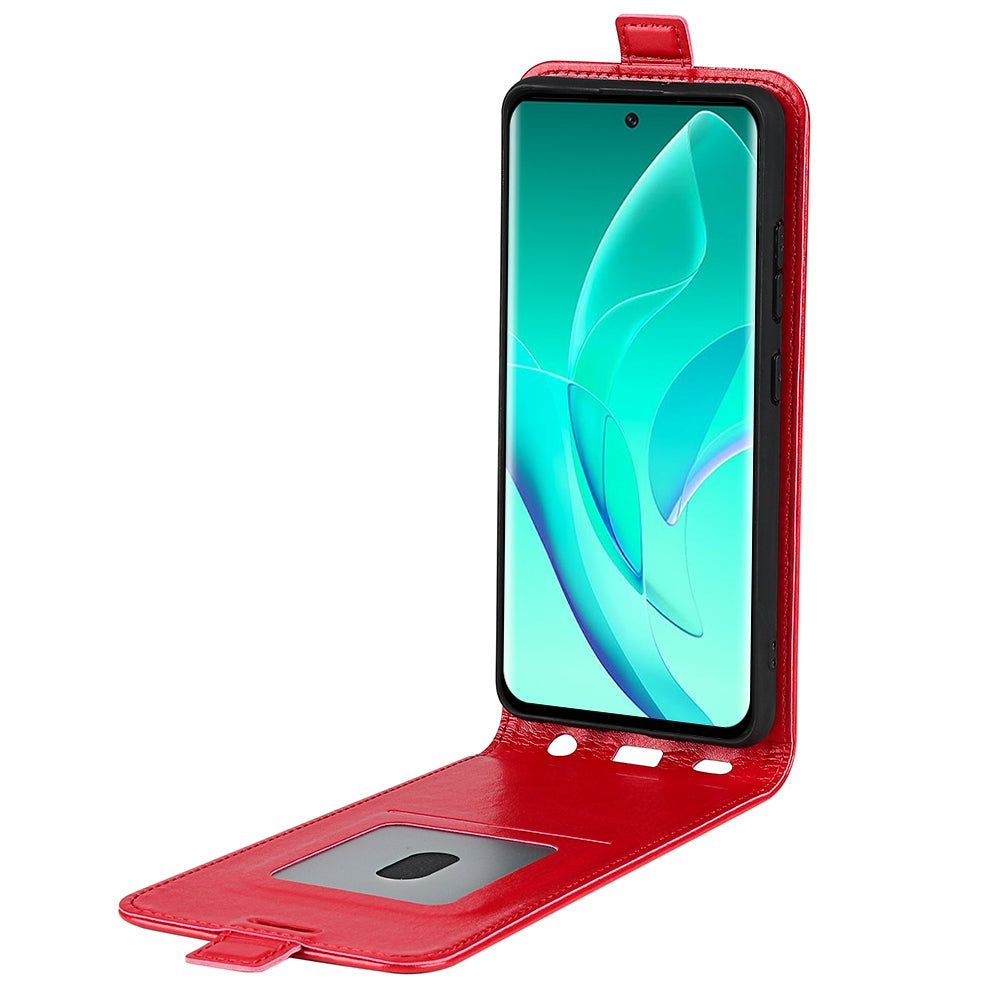 Honor 60 Pro Texture Vertical Flip Leather Wallet Case with Card Slot, PU TPU Shockproof Protective Cover, Anti-Drop Magnetic Folio Phone Case