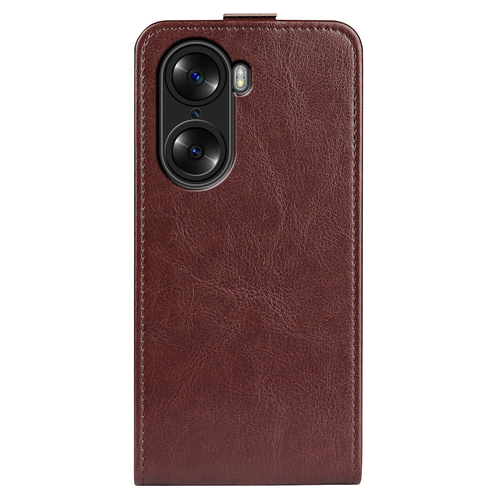 Honor 60 Pro Texture Vertical Flip Leather Wallet Case with Card Slot, PU TPU Shockproof Protective Cover, Anti-Drop Magnetic Folio Phone Case