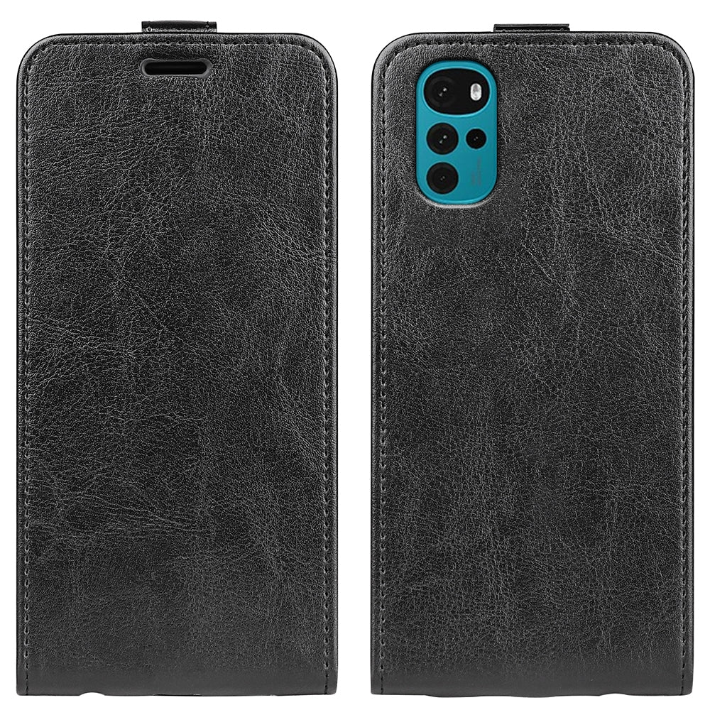 Motorola Moto G22 4G Texture Vertical Flip Leather Wallet Case with Card Slot, PU TPU Shockproof Protective Cover, Anti-Drop Magnetic Folio Phone Case