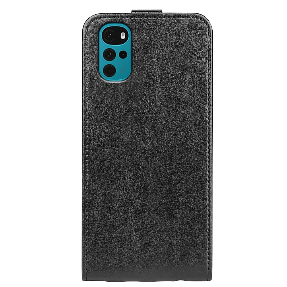 Motorola Moto G22 4G Texture Vertical Flip Leather Wallet Case with Card Slot, PU TPU Shockproof Protective Cover, Anti-Drop Magnetic Folio Phone Case