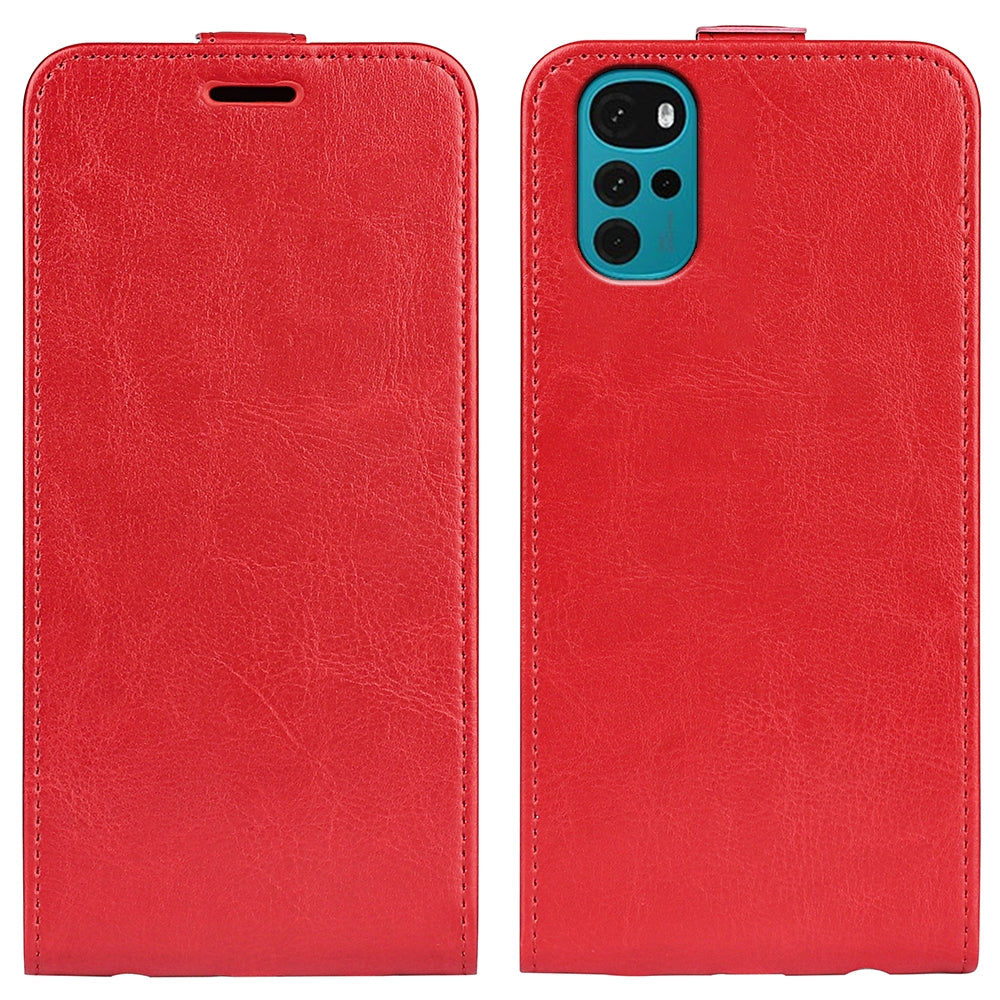 Motorola Moto G22 4G Texture Vertical Flip Leather Wallet Case with Card Slot, PU TPU Shockproof Protective Cover, Anti-Drop Magnetic Folio Phone Case