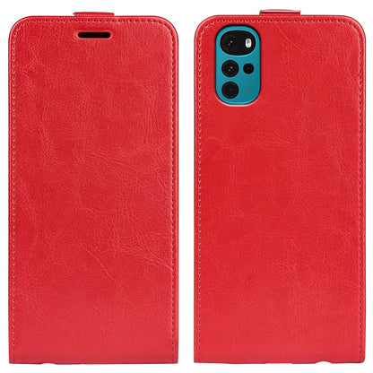 Motorola Moto G22 4G Texture Vertical Flip Leather Wallet Case with Card Slot, PU TPU Shockproof Protective Cover, Anti-Drop Magnetic Folio Phone Case