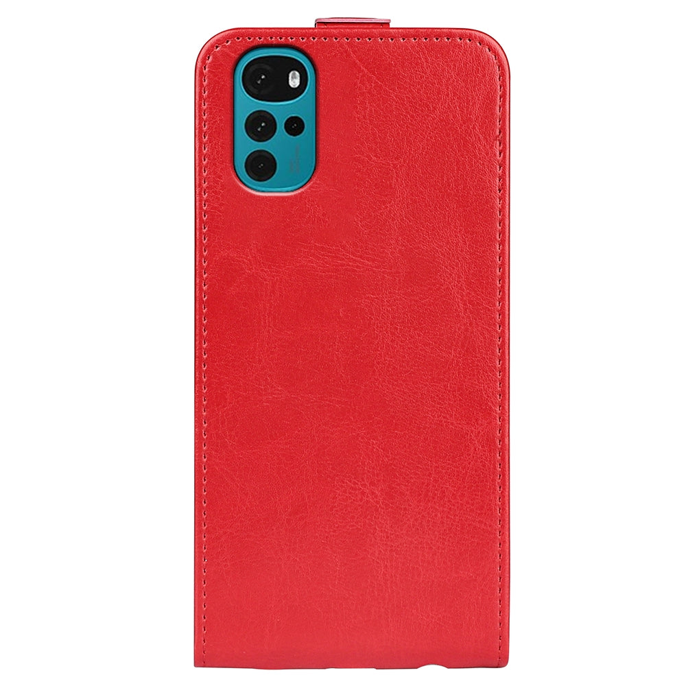 Motorola Moto G22 4G Texture Vertical Flip Leather Wallet Case with Card Slot, PU TPU Shockproof Protective Cover, Anti-Drop Magnetic Folio Phone Case