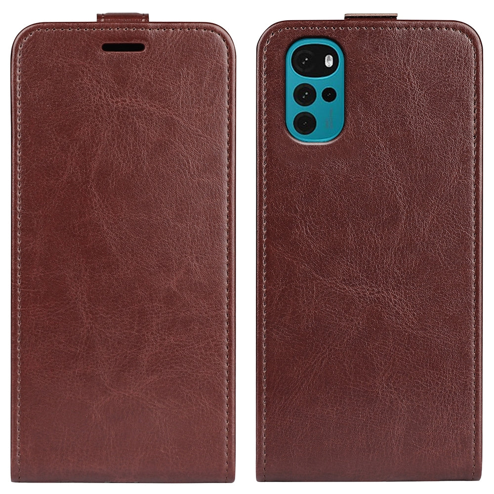 Motorola Moto G22 4G Texture Vertical Flip Leather Wallet Case with Card Slot, PU TPU Shockproof Protective Cover, Anti-Drop Magnetic Folio Phone Case