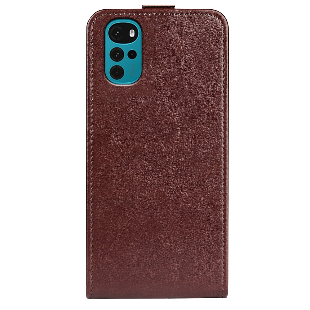 Motorola Moto G22 4G Texture Vertical Flip Leather Wallet Case with Card Slot, PU TPU Shockproof Protective Cover, Anti-Drop Magnetic Folio Phone Case